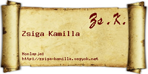 Zsiga Kamilla névjegykártya